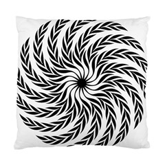 Spiral Leafy Black Floral Flower Star Hole Standard Cushion Case (one Side)