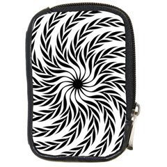 Spiral Leafy Black Floral Flower Star Hole Compact Camera Cases by Mariart