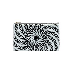 Spiral Leafy Black Floral Flower Star Hole Cosmetic Bag (small)  by Mariart