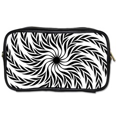 Spiral Leafy Black Floral Flower Star Hole Toiletries Bags by Mariart