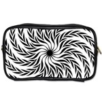 Spiral Leafy Black Floral Flower Star Hole Toiletries Bags Front