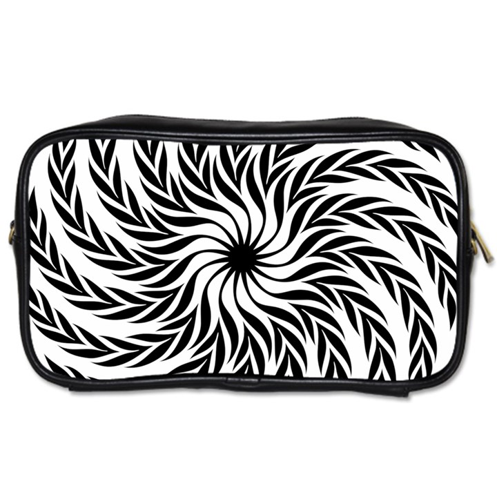 Spiral Leafy Black Floral Flower Star Hole Toiletries Bags