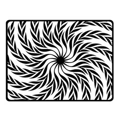 Spiral Leafy Black Floral Flower Star Hole Fleece Blanket (small) by Mariart