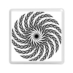 Spiral Leafy Black Floral Flower Star Hole Memory Card Reader (square)  by Mariart