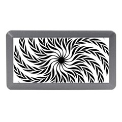 Spiral Leafy Black Floral Flower Star Hole Memory Card Reader (mini) by Mariart