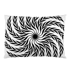 Spiral Leafy Black Floral Flower Star Hole Pillow Case (two Sides) by Mariart