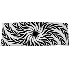 Spiral Leafy Black Floral Flower Star Hole Body Pillow Case (dakimakura) by Mariart