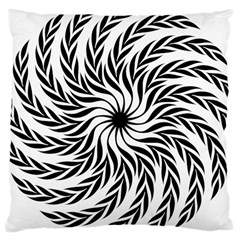 Spiral Leafy Black Floral Flower Star Hole Large Cushion Case (one Side) by Mariart