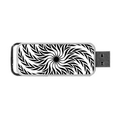 Spiral Leafy Black Floral Flower Star Hole Portable Usb Flash (two Sides) by Mariart