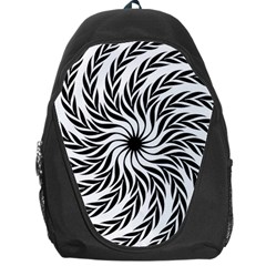 Spiral Leafy Black Floral Flower Star Hole Backpack Bag by Mariart