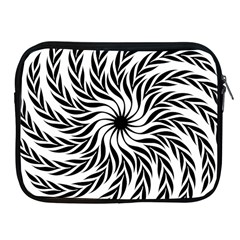 Spiral Leafy Black Floral Flower Star Hole Apple Ipad 2/3/4 Zipper Cases by Mariart