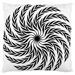 Spiral Leafy Black Floral Flower Star Hole Standard Flano Cushion Case (one Side) by Mariart