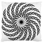 Spiral Leafy Black Floral Flower Star Hole Standard Flano Cushion Case (Two Sides) Back