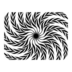 Spiral Leafy Black Floral Flower Star Hole Double Sided Flano Blanket (mini)  by Mariart