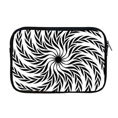 Spiral Leafy Black Floral Flower Star Hole Apple Macbook Pro 17  Zipper Case by Mariart