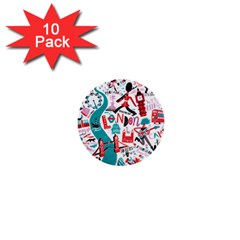 London Illustration City 1  Mini Buttons (10 Pack)  by Mariart