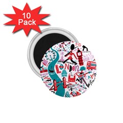 London Illustration City 1 75  Magnets (10 Pack)  by Mariart