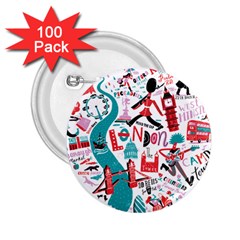 London Illustration City 2 25  Buttons (100 Pack) 