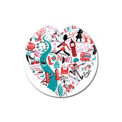 London Illustration City Magnet 3  (round)