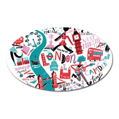 London Illustration City Oval Magnet by Mariart