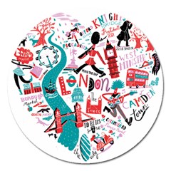 London Illustration City Magnet 5  (round)