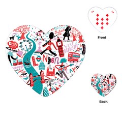 London Illustration City Playing Cards (heart)  by Mariart