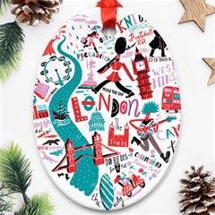 London Illustration City Oval Ornament (two Sides) by Mariart