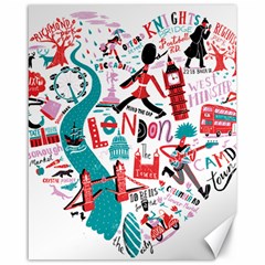 London Illustration City Canvas 16  X 20   by Mariart