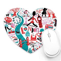 London Illustration City Heart Mousepads by Mariart