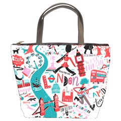 London Illustration City Bucket Bags by Mariart