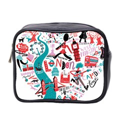 London Illustration City Mini Toiletries Bag 2-side by Mariart