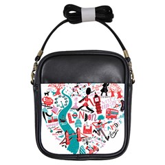 London Illustration City Girls Sling Bags by Mariart