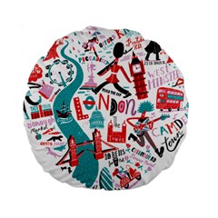 London Illustration City Standard 15  Premium Round Cushions