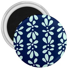 Star Flower Floral Blue Beauty Polka 3  Magnets