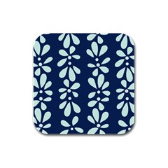 Star Flower Floral Blue Beauty Polka Rubber Square Coaster (4 Pack)  by Mariart