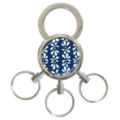 Star Flower Floral Blue Beauty Polka 3-ring Key Chains by Mariart