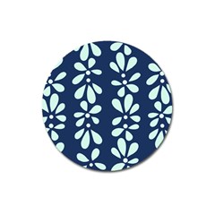 Star Flower Floral Blue Beauty Polka Magnet 3  (round)