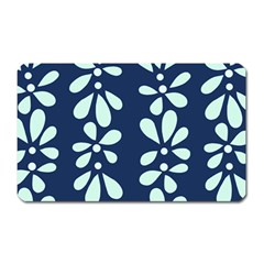 Star Flower Floral Blue Beauty Polka Magnet (rectangular)