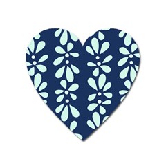 Star Flower Floral Blue Beauty Polka Heart Magnet by Mariart