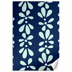 Star Flower Floral Blue Beauty Polka Canvas 24  X 36  by Mariart