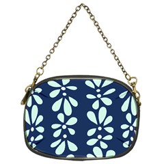 Star Flower Floral Blue Beauty Polka Chain Purses (one Side) 