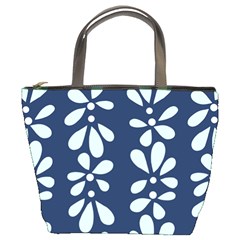 Star Flower Floral Blue Beauty Polka Bucket Bags by Mariart