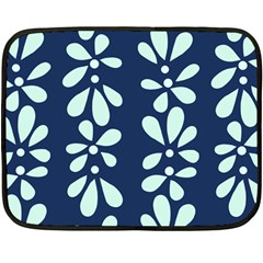 Star Flower Floral Blue Beauty Polka Fleece Blanket (mini) by Mariart