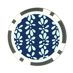 Star Flower Floral Blue Beauty Polka Poker Chip Card Guard (10 Pack) by Mariart