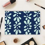 Star Flower Floral Blue Beauty Polka Cosmetic Bag (Large)  Back