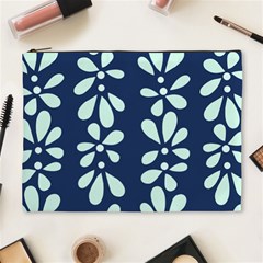 Star Flower Floral Blue Beauty Polka Cosmetic Bag (xl)