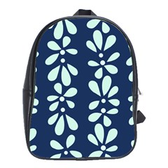 Star Flower Floral Blue Beauty Polka School Bag (large) by Mariart