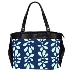 Star Flower Floral Blue Beauty Polka Office Handbags (2 Sides)  by Mariart