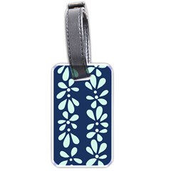 Star Flower Floral Blue Beauty Polka Luggage Tags (one Side) 