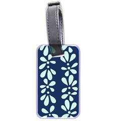 Star Flower Floral Blue Beauty Polka Luggage Tags (two Sides)